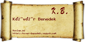 Kövér Benedek névjegykártya