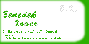 benedek kover business card
